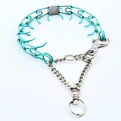 Clasp 2.25mm Stainless Dog Training Collar for Large Breeds | 16” Prong Collar for Dogs 26lbs & Up | No-Pull Collar | Behavior Aid | Seafoam Green