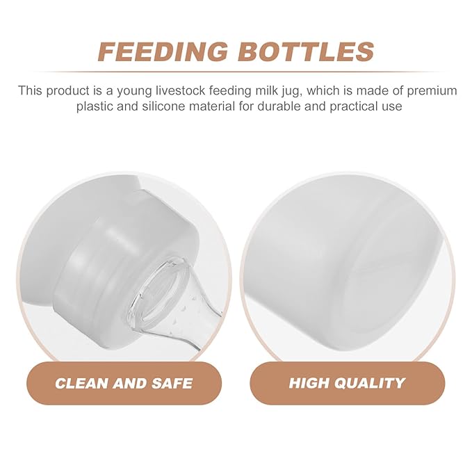 POPETPOP 6 Pack 250ml Pet Bottle Feeder Milk Replacer for Lambs Calves Puppies Design