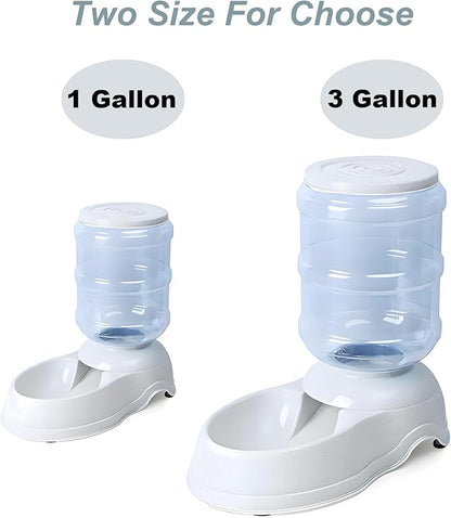 Automatic Dog Feeder and Water Dispenser Set for Large Dogs, 1 Gallon Gravity Dog Cat Food and Water Dispenser Set with Pet Food Bowl,Large Pet Food Water Dispenser Station