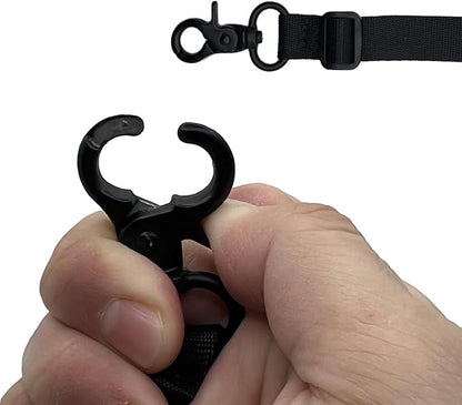 Double Headed Hook pet Safety Nylon 2-Way Coupler with Nickel-Plated Swivel Clip (DK0970-BLK-UP-1P)
