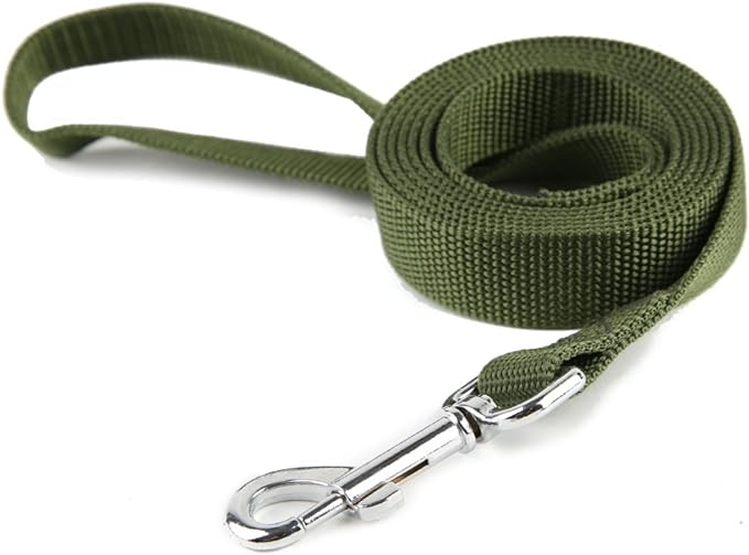 Nylon Dog Training Leash, Traction Rope, 4Ft /5 Foot /6 Feet Long, 5/8 inch 3/4 Inch 1 Inch Wide, for Small and Medium Dogs (3/4'' x 4 F, Green)