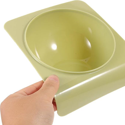 Milisten Pet Plastic Dog Bowl with Anti-Neck Slope Design, Wall-Mounted Single Feeding and Water Dish, Green Puppy Feeding Bowl for Home Use