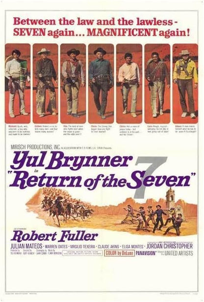 Black Empire Return Of The Seven Movie Yul Brynner Warren Oates Robert Fuller Room Decor Wall Art Print 24x36 Poster