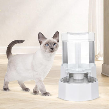 Sfozstra Large Dog Water Dispenser: 4L Stainless Steel Gravity Cat Water Feeder - Quiet Refill - No Power Needed - for Kittens & Cats - Bedroom/Kitchen Corner/Crate Area