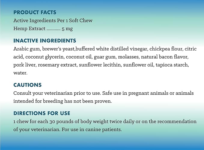 iHeartDogs Hemp Calming & Mobility Chews for Dogs - Dog Anxiety Relief Bites with Hemp - Bacon Flavored Dog Calming Treats for Anxiety, Stress, & Joint Movement