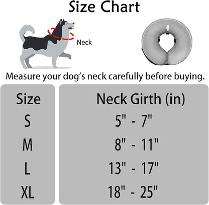 Dog Cone Collar for Small Medium Large Dogs After Surgery, Inflatable Doggie Neck Donut Collar Recovery ECollar, Soft Adjustable Dog Cones Alternative, Protective Pet Cones for Dogs