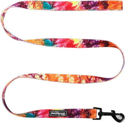 Dog Collar and Leash Set for XSmall Small Medium Large Dogs, Rainbow Stripes, Tie Dye Dog Collar (S(9.9''-11.8''))