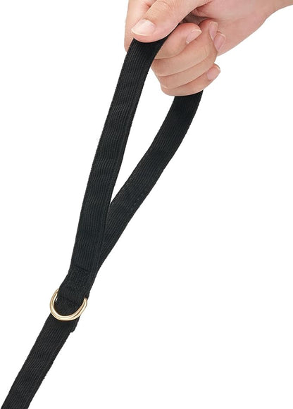 Soft Cotton Dog Leash, 5 Ft Heavy Duty Corduroy Dog Leashes with Gold Metal Hook for Small Medium Large Dogs,Small,Black