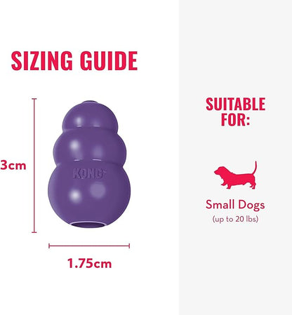 KONG Senior - Dog Toy with Gentle, Natural Rubber - Durable Dog Toy for Older Dogs - Use Treats with Stuffable Chew Toy - Treat Toy for Chewing & Fetching - for Small Dogs (Pack of 2)