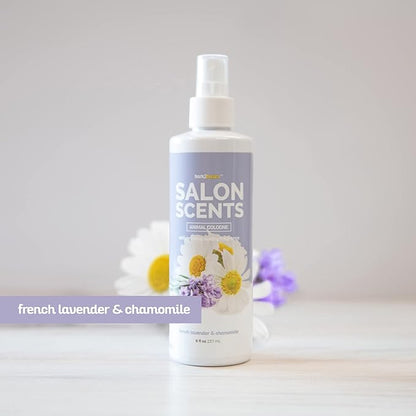 Bark2Basics Salon Scents Pet Grooming Cologne Spray - 8 oz, Natural Professional Perfume for Dogs and Cats, Long Lasting, Deodorizing, Made in The USA (Lavender Chamomile)