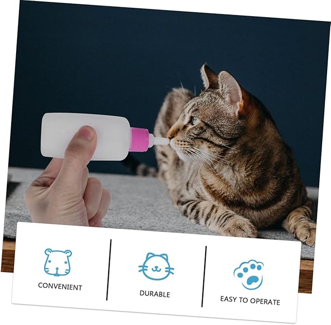 LIOOBO 60ml Pet Feeding Bottles 2 Sets Cat Milk Bottles Puppy Milk Feeder Pp Silicone Pet Supplies