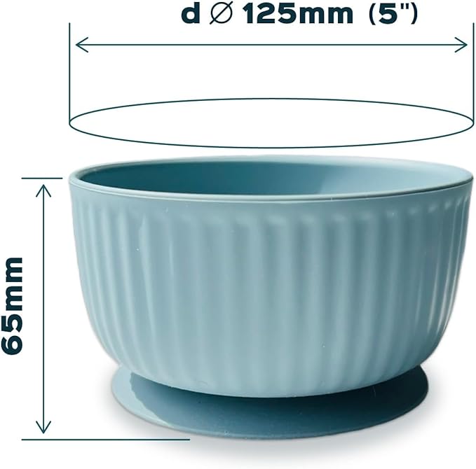 Cat Bowls with Suction Cup 13 Oz — Elevated Silicone Pet Dish with Non-Slip Bottom for Dry Food, Wet Food and Water (Soft Grey)