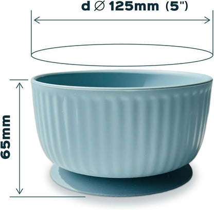 Cat Bowls with Suction Cup 13 Oz — Elevated Silicone Pet Dish with Non-Slip Bottom for Dry Food, Wet Food and Water (Soft Grey)