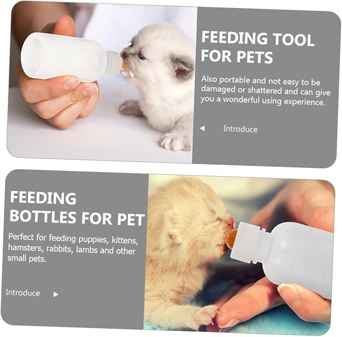 ibasenice 3pcs Dog Cat Feeder Bottle Silicone Milk Bottle for Kitten Puppy Nursing