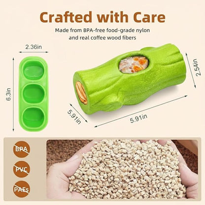 2 Pack Green Dog Toys for Aggressive Chewers, Interactive Indestructible Dog Toys with Frozen Treat Function, Durable Dog Puzzle Toy for Large & Medium Dogs, Reduces Anxiety & Extends Playtime
