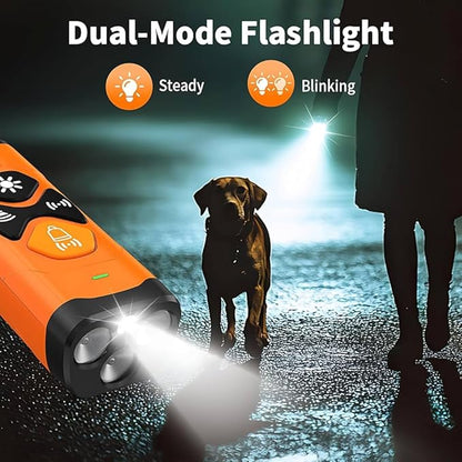 Dog Barking Deterrent Devices with Instant Bark Button - 23ft Range Ultrasonic Anti Barking Device for Dogs - Safe & Humane Rechargeable Behavior Training Tool for Indoor Outdoor Use
