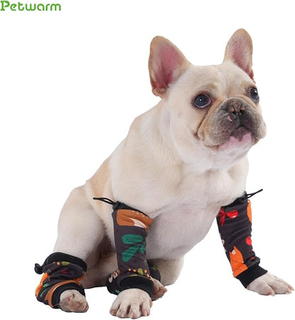 PetWarm Dog Recovery Sleeve 4pcs Set, Dog Leg Sleeve, Ideal for Comfort and Support During Pet Recovery, Suitable for Active or Support Recoverying Pet Use, Black Brown, L