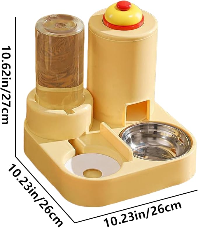 Feeding Bowl Set - Dog Water Dispenser, Detachable Food Bowl with Bell with Sturdy Construction, Animal Accessory Featuring Convenient Design, Wet and Dry Feeding Solution for Small Medium Pets