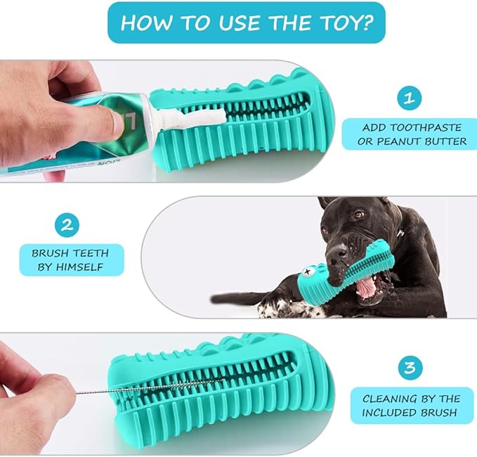 Cutiful Dog Toys for Aggressive Chewers Large Medium Breed, Indestructible Dog Chew Toys, Squeaky Interactive Tough Extremely Durable, Dogs Toothbrush Toys to Keep Them Busy