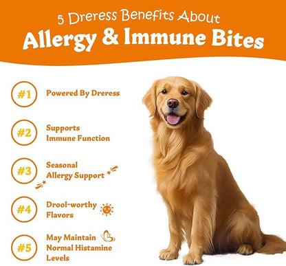 Multi-Symptom Dog Allergy Relief Chews with Probiotics - Soothe Itching, Ears, Paws - Lamb Flavored, 120ct