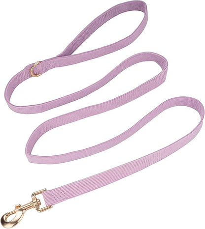 Soft Cotton Dog Leash, 5 Ft Heavy Duty Corduroy Dog Leashes with Gold Metal Hook for Small Medium Large Dogs,Medium,Light Purple