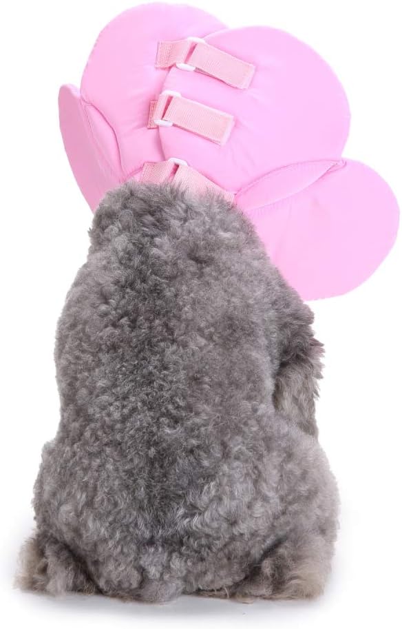 Dog Cone E-Collar Flower Soft Elizabethan Waterproof Grooming Recovery Protective Adjustable Collar for Puppy Small Medium Dogs (S Neck:9-11in, Pink)