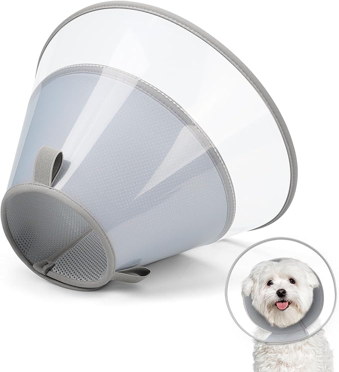 Dog Cone Collar with Soft Liner to Stop Licking, Elizabeth Recovery Collar After Surgery for Large Medium Dogs, Comfortable Pet Head Cone Alternative for Neutering Spay Injury (S)