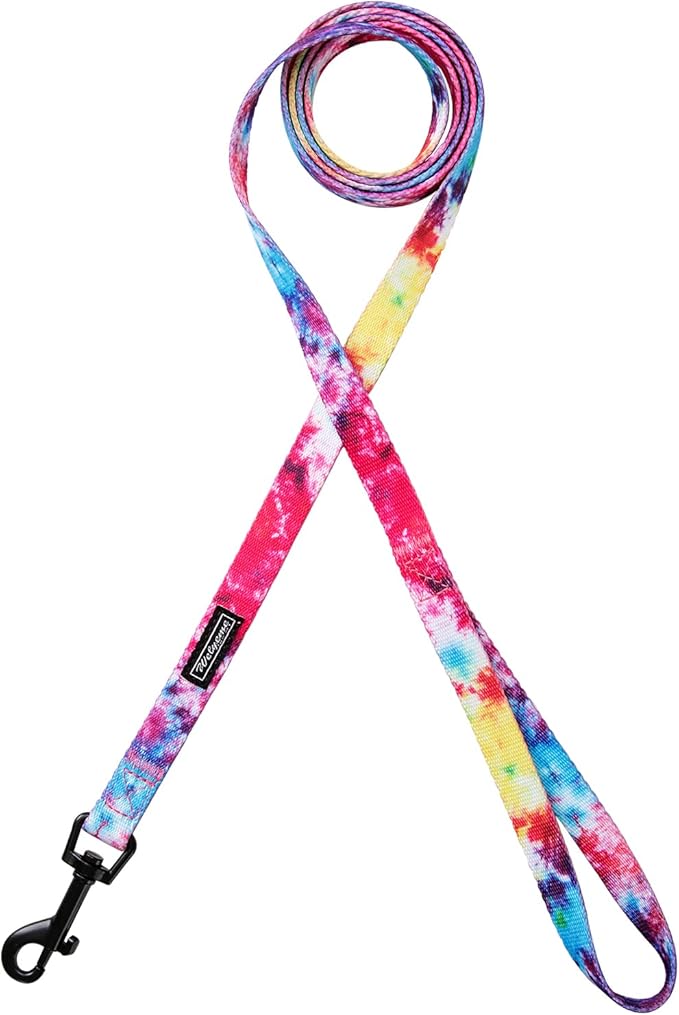Tie Dye Dog Collar Pet Funny Dog Leash Set for Small Medium Large Dogs Tie Dye Collars (S(9.8'' - 12''))