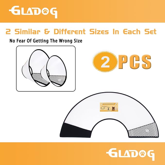 Soft Dog Cone Collar, 2 PCS (for Exact Size) Flexible Plastic Cone for Dogs After Surgery, Dog Recovery Collar, Adjustable E-Collar for Large/Medium/Small Dogs Cat, Comfy Elizabethan Collar (XL)