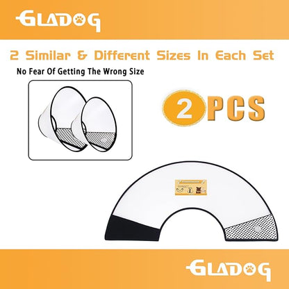 Soft Dog Cone Collar, 2 PCS (for Exact Size) Flexible Plastic Cone for Dogs After Surgery, Dog Recovery Collar, Adjustable E-Collar for Large/Medium/Small Dogs Cat, Comfy Elizabethan Collar (XL)