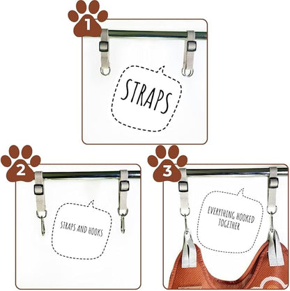 Paws n' Cradle Dog Grooming Hammock Harness for Dogs & Cats - Complete Kit with Adjustable Fittings, Hair Comb, Nail Clipper, Nail File, Hook and Loop Strap, Adjustable Straps & Snap Hooks (XXL)