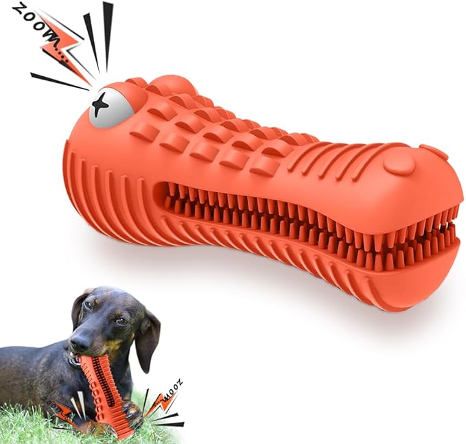Cutiful Dog Toys for Aggressive Chewers Large Medium Breed, Indestructible Dog Chew Toys, Squeaky Interactive Tough Extremely Durable, Dogs Toothbrush Toys to Keep Them Busy
