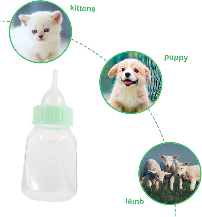 1set Pet Nursing Bottle Kit Soft Nipple Feeding Bottle for Puppies and Kittens Easy to Clean and Portable Leak Design for Milk and Water