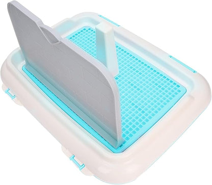 HUIOP Dog Toilet, Prevent Torn Nappy Pads, Ideal for Small Dogs, Simulated Wall Design, Suitable for Male, Keep Feet Dry, 1L Urine Absorption Busy Owners Pet Toilet (Blue)