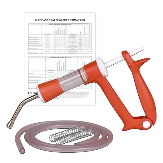 LBH MARKET Valbazen Drench Gun with Tubing Dewormer Drench Gun for Goats Sheep 15 ML for 1 Liter Liquid Sheep Dewormer/Goat Dewormer Works with Valbazen, Cydectin, Safeguard Dewormer