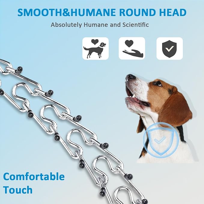 Prong Collar for Dogs, Dog Training Collar, Adjustable Size Dog Pinch No Pull Collar with Quick Release Buckle for Small Medium Large Dogs(Packed with Two Extra Links)