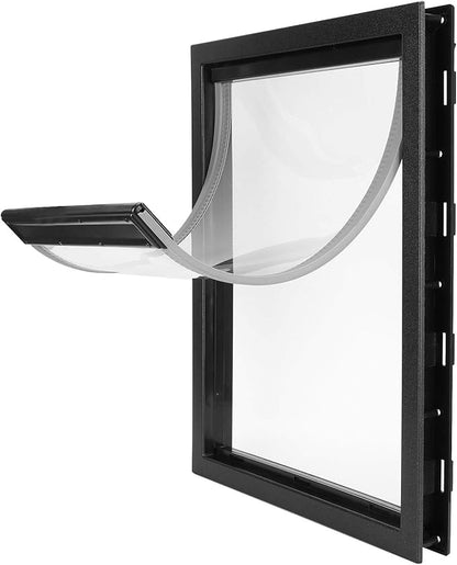 Dioche Pet Door for Large Dogs WallMounted Dog Door with BuiltIn Magnet Removable Installation Pet Accessory for Easy Indoor Outdoor Access (Black)