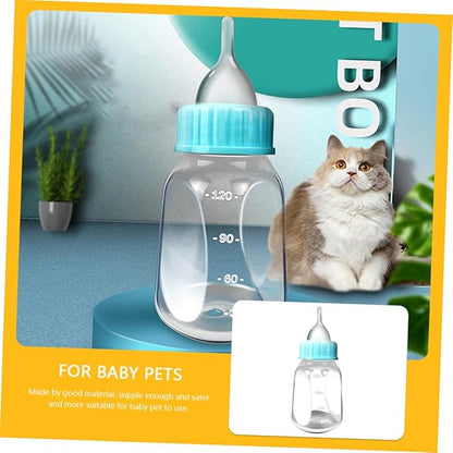 VANZACK 2pcs Kitten Milk Bottles for Newborn Cats Silicone Nursing Container with Measurement Scale Leak-Resistant Feeding Tool for Small Animals Durable and Safe Design