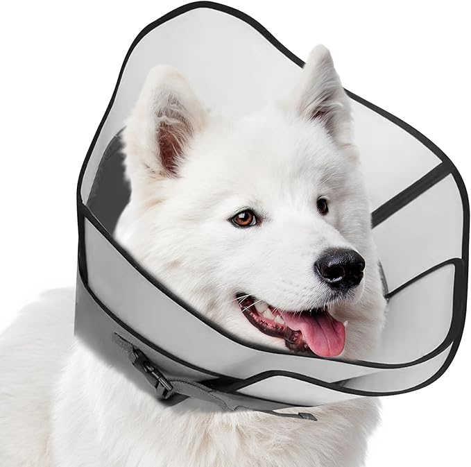 Adjustable Dog Cone Collar for Surgery Recovery, Soft Wound Collar After Surgery for Large Medium Dogs Prevent Licking, Adjutsable Elizabethan Dog Neck Collar, Comfortable Pet Recovery Collar