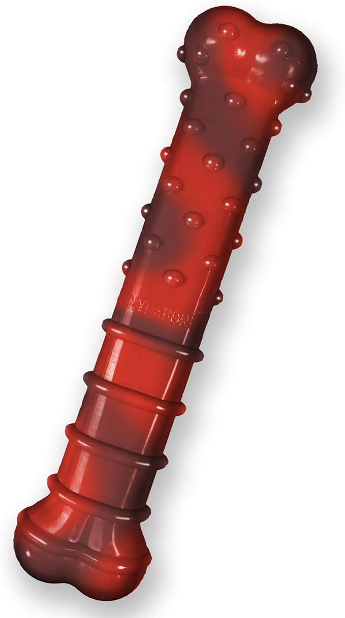Nylabone Textured Bone Power Chew Toy for Dogs, Durable & Tough Dog Toys for Aggressive Chewers, Beef Jerky Flavor, Large Dogs - Up to 50 lbs, 1 Count