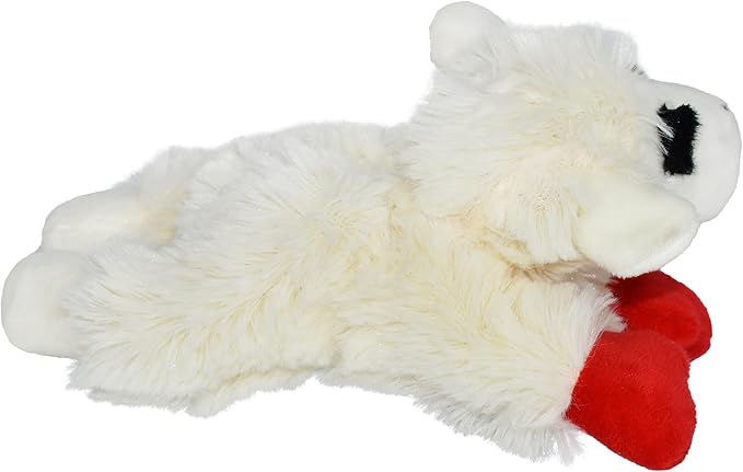Multipet Lamb Chop Dog Plush Toy - Squeaky Toy for All Dogs - Extra Soft Plush - Stuffed Animal Dog-Toy for Cuddling & Playing - Cute Pet-Toy (6",Cream),(Pack of 3)
