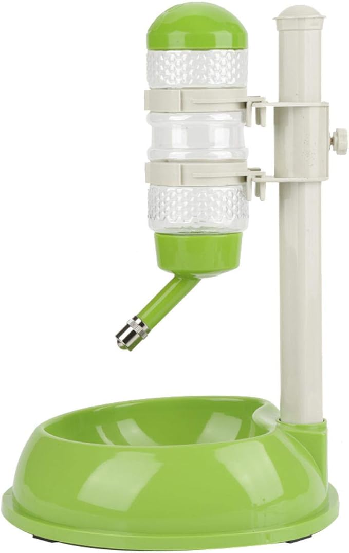 EVTSCAN Dog Food Dispenser, Adjustable Dog Bowl Food Dispenser Drinking Bowl Feeder for Pets Cats Dogs(Green)