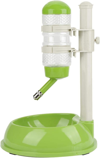 EVTSCAN Dog Food Dispenser, Adjustable Dog Bowl Food Dispenser Drinking Bowl Feeder for Pets Cats Dogs(Green)