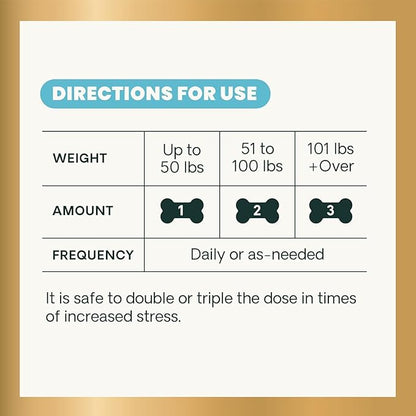 VetriScience Clinically Tested Composure Calm & Confident Chews - Supplement for Dogs with Anxiety, Stress & Fear with L-Theanine for Thunderstorms, Fireworks or Travel, Peanut Butter, 60 Count