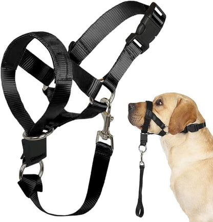 BARKLESS No-Pull Head Collar for Dogs Training & Walking Made Easy, Soft, Adjustable Dog Halter Harness with Safety Link- Put an End to Pulling on The Leash