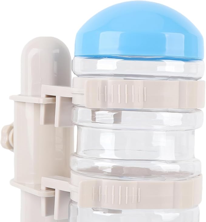 Pet Standing Water Dispenser Feeder, 500ml Dog Water Feeder Bottle Adjustable Raised Pet Food Bowl for Dogs Detachable Bottles Easy Cleaning (Blue)