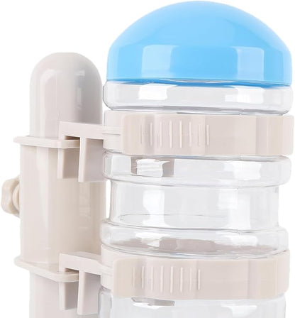 Pet Standing Water Dispenser Feeder, 500ml Dog Water Feeder Bottle Adjustable Raised Pet Food Bowl for Dogs Detachable Bottles Easy Cleaning (Blue)