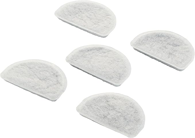 ELECOM Replacement Softening Filters (5-Pack) for Silent Aqua Cordless Automatic Pet Water Fountain, Compatible with PET-WD03WH