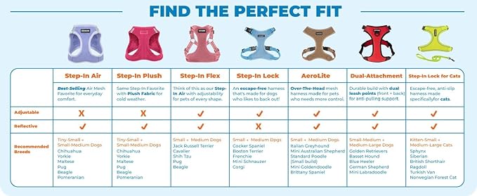 Best Pet Supplies Voyager Step-in Air Harness - All Weather Mesh, Reflective, No Pull Harness for Dogs, Cats - Secure with Hook & Loop Fastener, Buckle, Double D-Rings - Orange/Black Trim, XXS