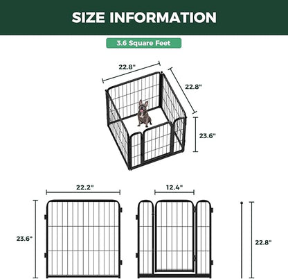 FXW Homeplus Unleashed Indoor Dog Playpen - Stress-Free and Safe Play, Heavy Duty 24 Inch 4 Panels Dog Pen for Puppy and Small Dogs, Black│Patented